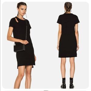 T BY ALEXANDER WANG | Asymmetrical Cutout Black T-Shirt Dress Women’s Size Small